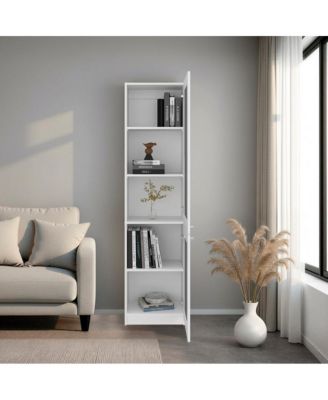 Surry Tall Bookcase 71" H with 2 Fluted Panel Doors and Five Interior Shelves