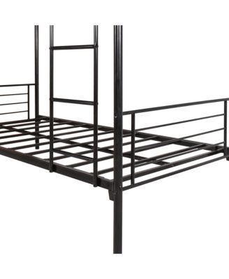 Twin Over Twin Metal Bunk Bed Ladder Storage No Box Spring