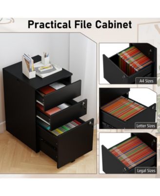 3 Drawer Filing Cabinet Locking Pedestal Desk