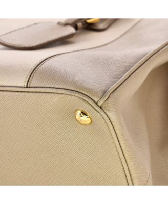 Medium Bicolor Double Zip Lux Tote Saffiano Leather