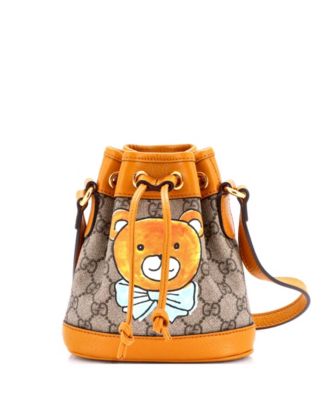 Mini x EXO-KAI Ophidia Bucket Bag Printed GG Coated Canvas