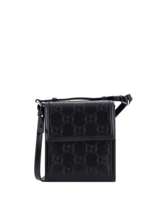 Small Flap Crossbody Bag GG Embossed Perforated Leather