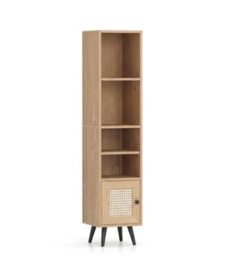 6-Tier Tall Narrow Bookcase 54 Inches Slim Storage