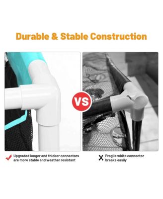 424 Gal Pool Float Storage Bin Blue Net Replacement 52"x33"x67" 2 Tiers Rolling Toys Cart