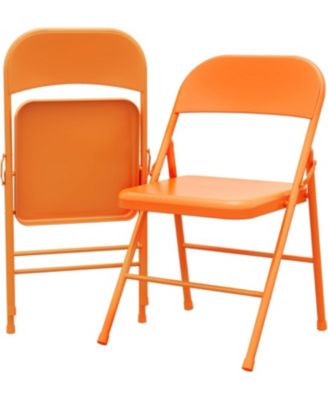 Folding Chairs Set of 2 Metal Chairs and Hold Up to 350 Pounds Foldable Chairs for Outdoor and Indoor, Lightweight Folding Chair