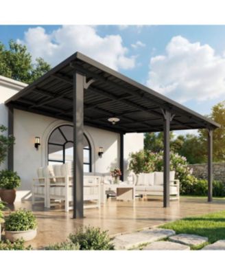 14' x 12' Hardtop Gazebo Outdoor Pergola Lean to Metal Pergolas