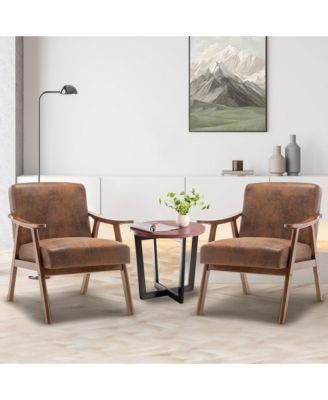 Modern Accent Chair, Living Room Chair with Solid Wood Frame, Lounge Wingback Chair