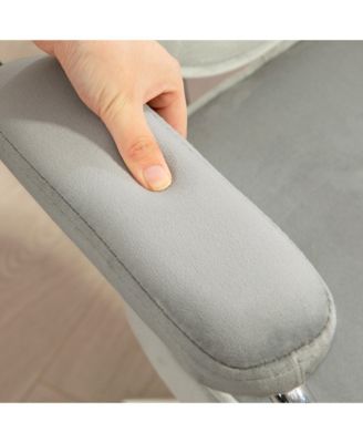 Cute Home Office Chair with Button Tufted Velvet-Feel Fabric