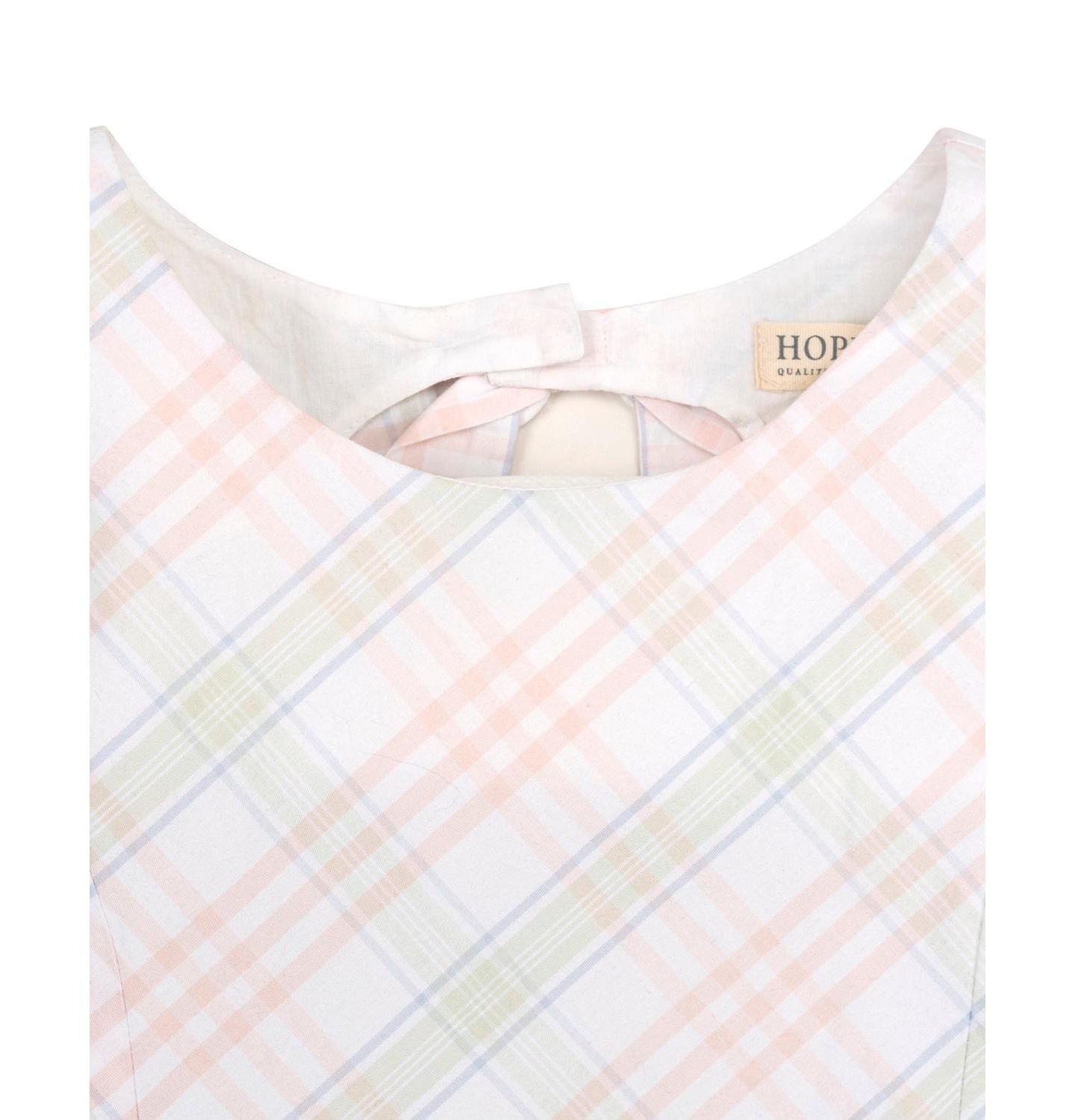 Платье Hope & Henry Organic Stretch Poplin Button Back Party Dress для девочек-малышей, цвет: Клетчатый — фото 5