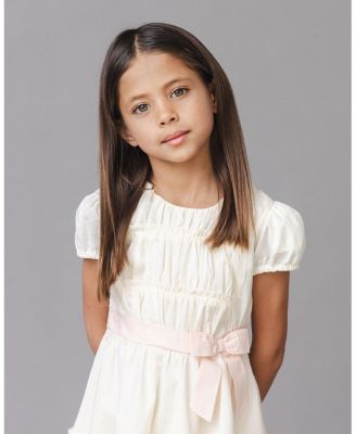 Toddler Girls Organic Puff Sleeve Tiered Party Dress