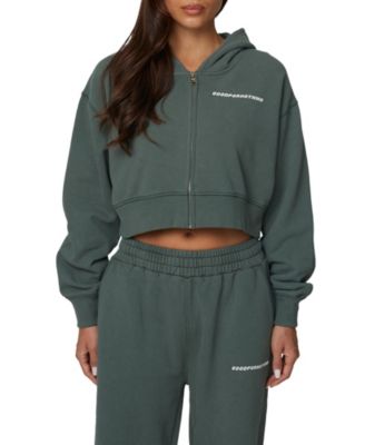 Women's Essential Cropped Zip Hoodie