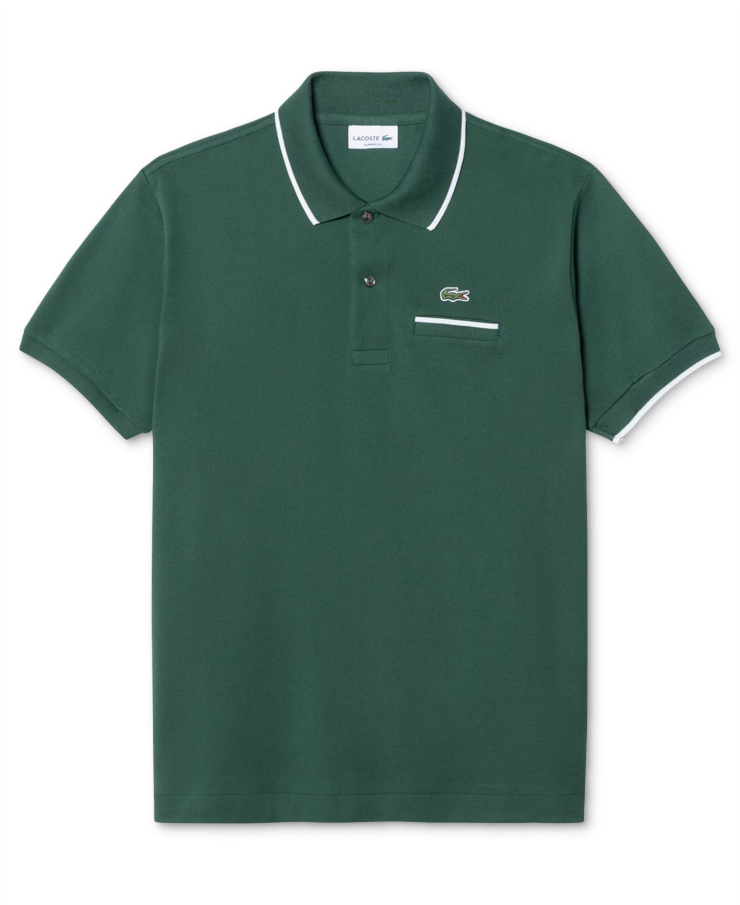 Мужское поло Lacoste Classic-Fit Polo Shirt, цвет: Зелёный — фото 5