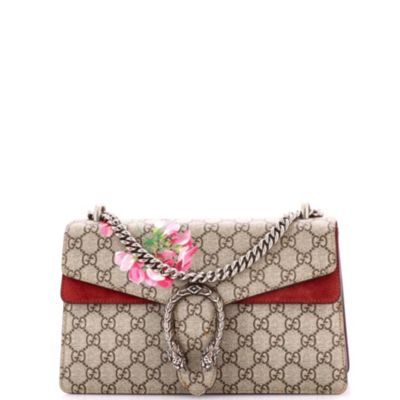 Small Dionysus Bag Blooms Print GG Coated Canvas