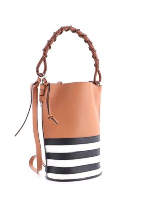 Medium Gate Top Handle Bucket Bag Leather