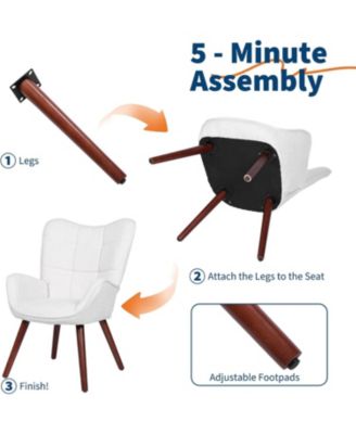 Modern Upholstered Chairs for Dining Table,Mid Century Faux Leathern Kitchen Chairs with Metal Legs,Farmhouse High Back Dinning Chair