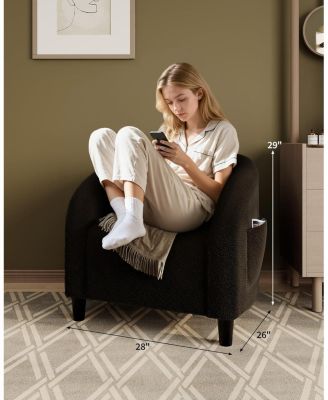 Accent Chair Living Room Chairs Barrel Boucle Chairs Comfy Armchairs for Bedroom Reading Room Reception Chairs