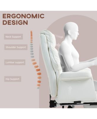 Executive PU Leather Office Chair with Footrest and Recline