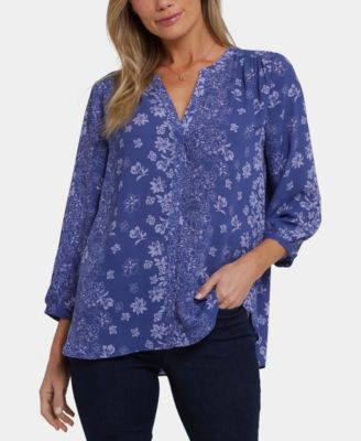 Women's Pintuck Spit Neck Top