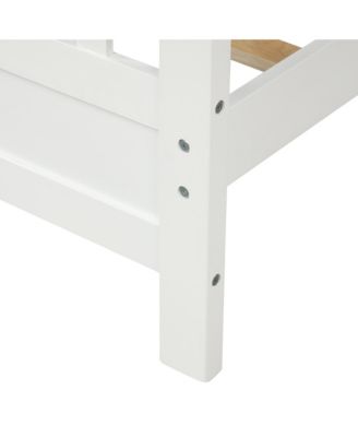 Twin Size Wood Platform Bed with 42 Inch Headboard 263 Inch Footboard and 10 Slats