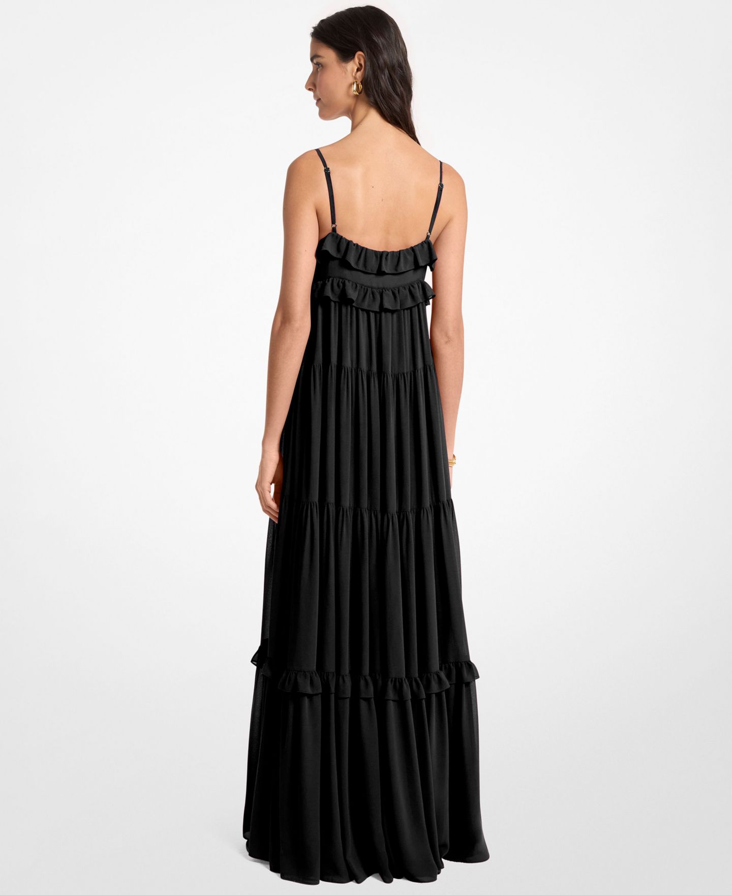 Женское платье Michael Kors Sleeveless Tiered Maxi, цвет: Чёрный — фото 3