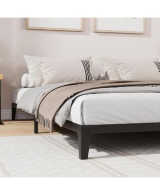 Heavy Duty Metal Bed Frame with Under Bed Storage, Steel Slat Support, Anti-Slip, No Box Spring, Queen