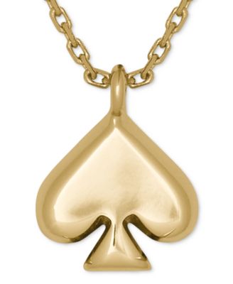 Gold-Tone Brass Spade Enamel Mini Pendant Necklace