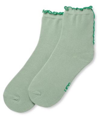 UGG Women's Karsyn Lettuce Edge Quarter Logo Socks