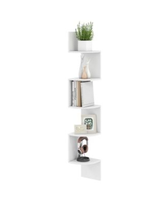 5 Tier Corner Wall Shelf Floating Organizer for Books & Decor