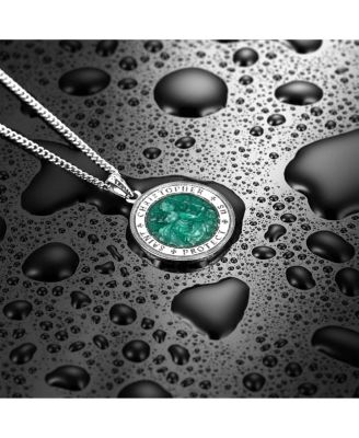 Men's St. Christopher Pendant Sterling Silver, 21" Micro Cuban Chain