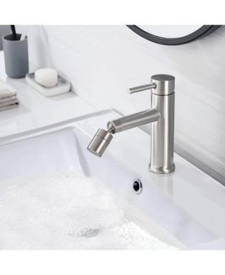 Brushed Nickle Bathroom Faucet for 2 Mode Faucet for Bathroom Sink with 360degree(s) Rotating Aerator
