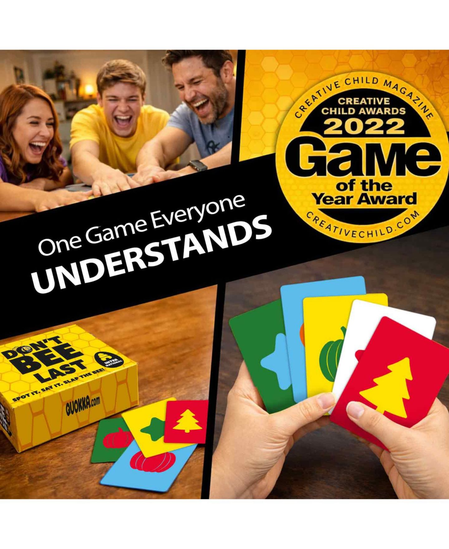 Детская настольная игра Quokka Don't Bee Last 72-Card Fast-Paced Family Board Game, Ages 7+, цвет: Global — фото 6