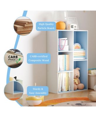 5 Cube Storage Bookshelf Kids Toy Organizer Horizontal Vertical, Blue