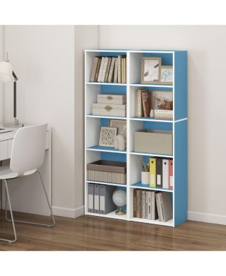 5 Cube Decorative Open Bookshelf Kids Toy Storage Organizer Horizontal Vertical, Blue