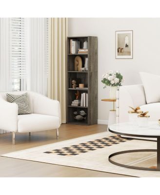 5 Cube Decorative Open Bookshelf Kids Toy Storage Organizer Horizontal Vertical, Gray