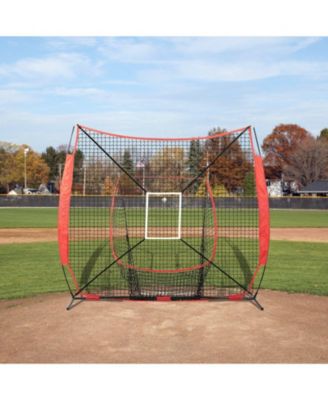 7 x 7 Ft Baseball Softball Practice Net with Strike Zone