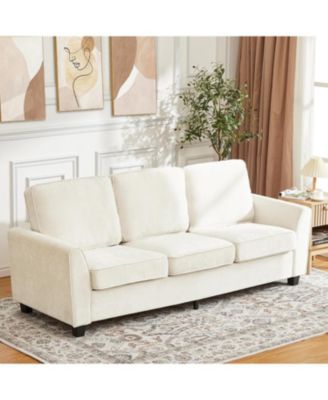 83" Oversized Chenille 3-Seater Sofa, Mid-Century Modern Cloud Couch with Deep Seats, Washable Covers