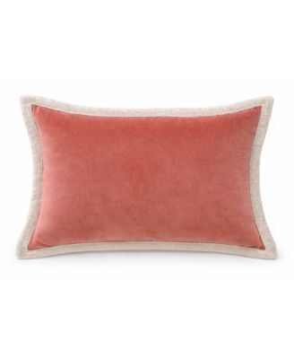 Solid Velvet Pick-Stitch Lumbar Decorative Pillow, 14" x 20"