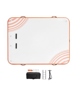 Inflatable Floating Dock Platform with Non-Slip Surface and Ladder