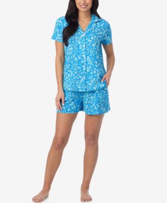 Women's Short-Sleeve Top and Pull-On Pajama Shorts, 2-Piece Set