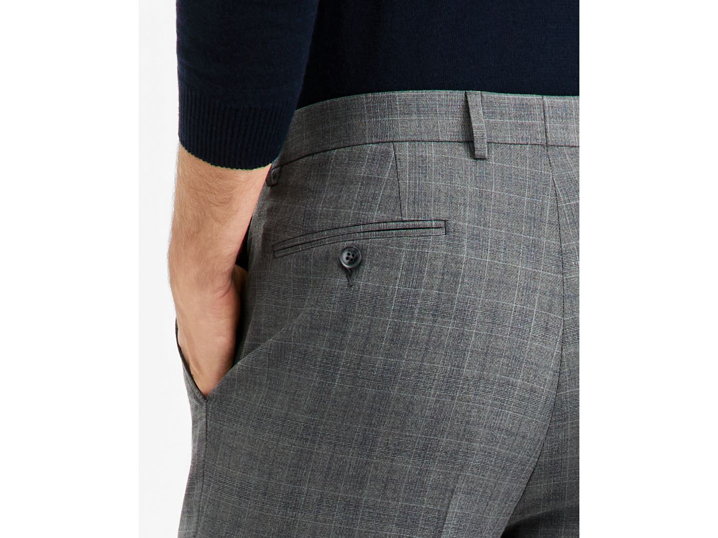 Мужские брюки Tallia Classic-Fit Gray & Blue Check Suit Separate, цвет: Серый / Синий — фото 5