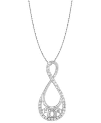 Diamond Mom Pendant Necklace (1/6 ct. t.w.) in 10k White Gold