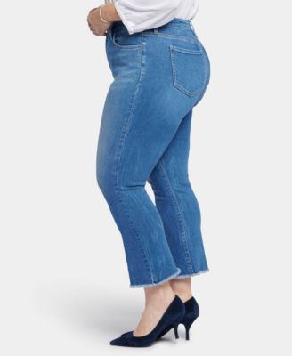 Plus Barbara Bootcut Ankle Jeans with Frayed Hems