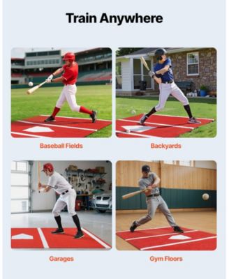 12 x 6 Ft Baseball Hitting Mat with Home Plate