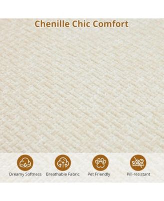 Sectional Cloud Modular Modern Curved Sofa with Chaise Lounge Chenille Fabric Convertible Compression Sleeper Sofa