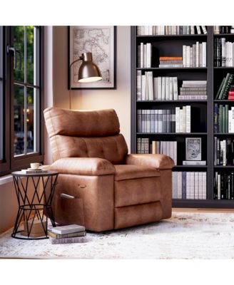Oversized Wide Recliner Chair - Heat and Massage, PU Leather Extra Wide Manual Recliner for Adults, Large Lazy Chair