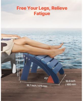 Foldable HDPE Outdoor Adirondack Ottoman in Vibrant Blue