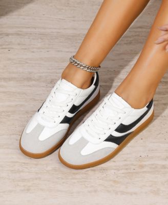 Women's Lilliann Mixed Panel Lace-Up Sneakers