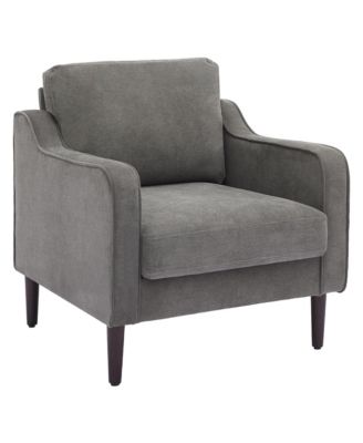Mid-Century Modern Accent Chairs,Modern Linen Fabric Armchair for Living Room,Comfy Sofa Chairs with Scooped Arms