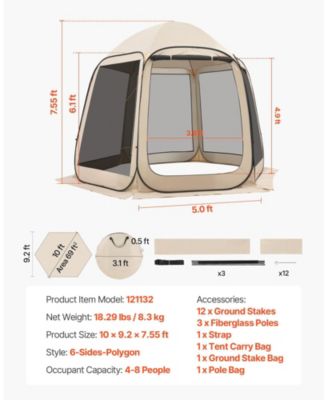  Pop-Up Screen House Tent for 4-8 People