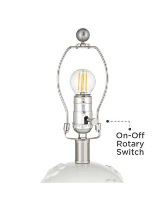 Arianna 16"H White Flower Ceramic Accent Table Lamp Set with Dimmer